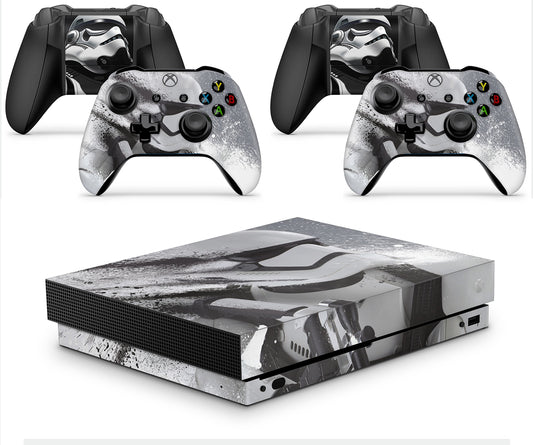 GNG Trooper Skins Compatible with Xbox One X Console Decal Vinal Sticker + 2 Controller Set
