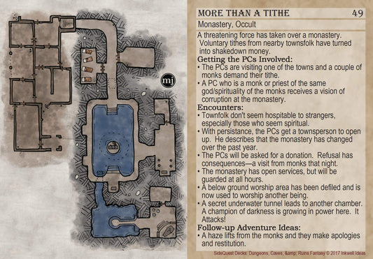 Inkwell Ideas Sidequest Decks: Dungeons, Caves & Ruins Fantasy - 2.5 x 3.5 inches - Multicolor - Model 43234-1503