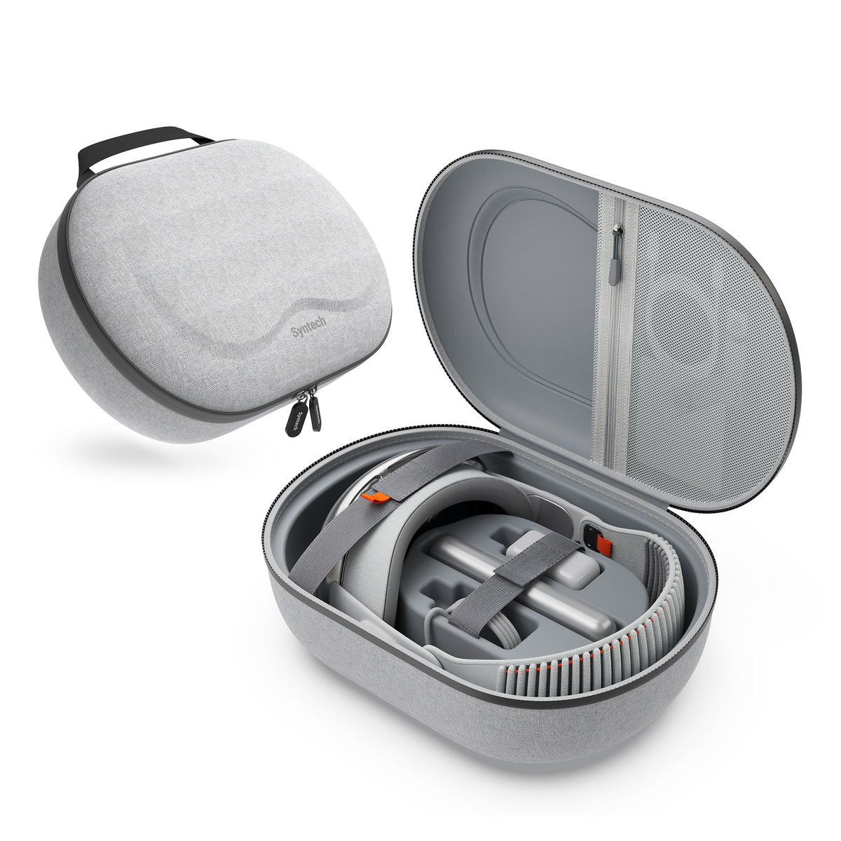 Syntech Hard Carrying Case for Apple Vision Pro and Accessories  VR Gaming Headset Case with Lens Cover  Multi-Layer Protection Shell  Suitable for Tpartyl and Home Storage  Gray