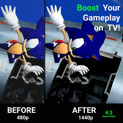 Marseille mClassic Retro Edition - Game Mode Image Enhancer for 4:3 Consoles - Green - Model MC9007-B - 1440p/60hz