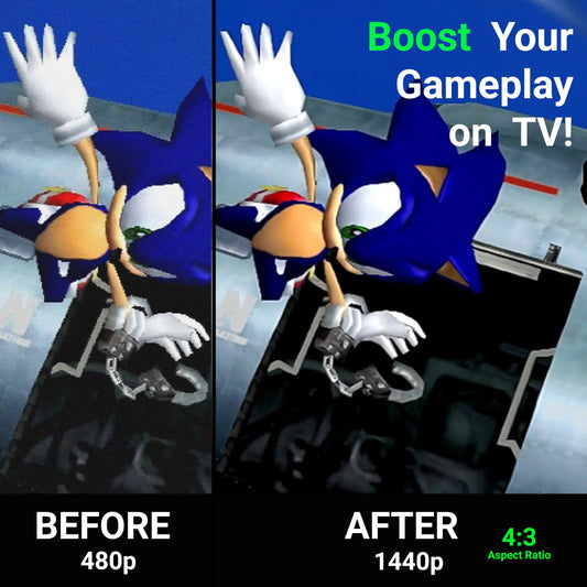 Marseille mClassic Retro Edition - Game Mode Image Enhancer for 4:3 Consoles - Green - Model MC9007-B - 1440p/60hz