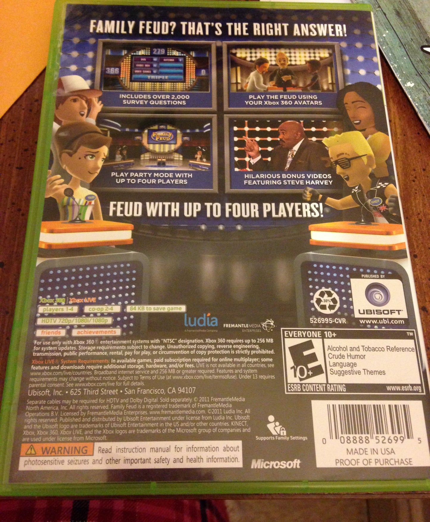 Ubisoft Family Feud 2012 Game for Xbox 360 - Model 52699, Fun Family Party Game