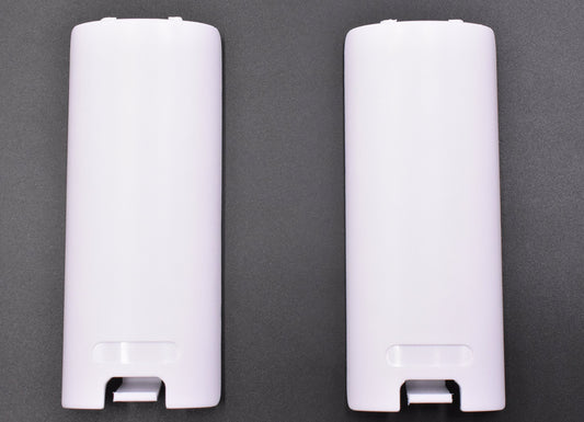 Art&Beauty 2 Pack of Replacement Battery Back Door Cover Shell for Nintendo Wii Remote Controller (White)
