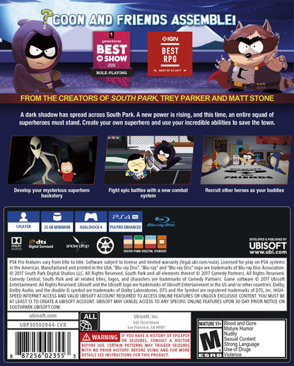 Ubisoft South Park: The Fractured but Whole - PS4 Game, Model UG31, Red Color