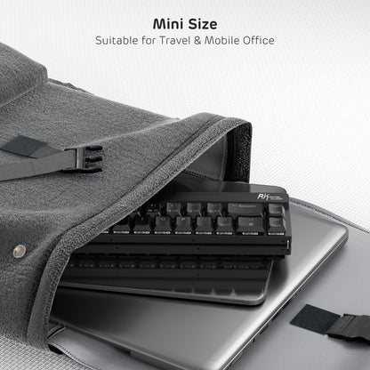 RK ROYAL KLUDGE F68 60% Wireless Mechanical Keyboard, Low Profile Red Switch, Black Aluminum Body, White Backlit, 68 Keys