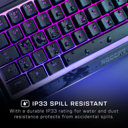 ROCCAT Magma Mini 60% RGB Gaming Keyboard - Black, Membrane Keys, Programmable Layers, Anti-Ghosting, Spill Resistant, Model ROC-27-042