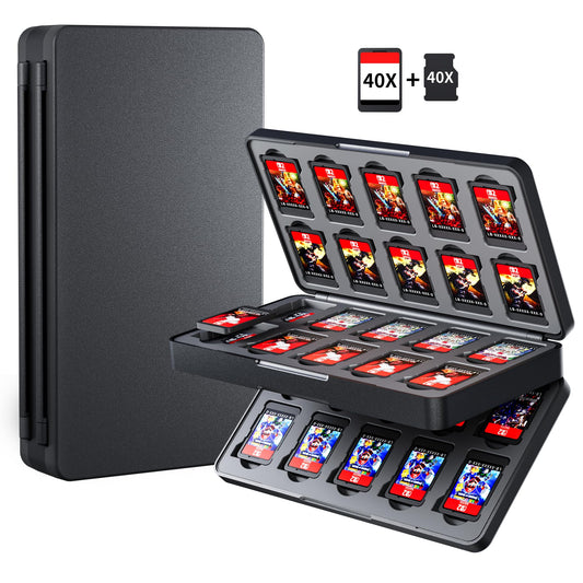 GLDRAM Game Card Case for Nintendo Switch 2 (2025) / NS / OLED / Lite  40 Slots Game Storage Collector Box for Switch Card & Micro SD  Protable Cartridge Holder with Magnetic Closure - Black