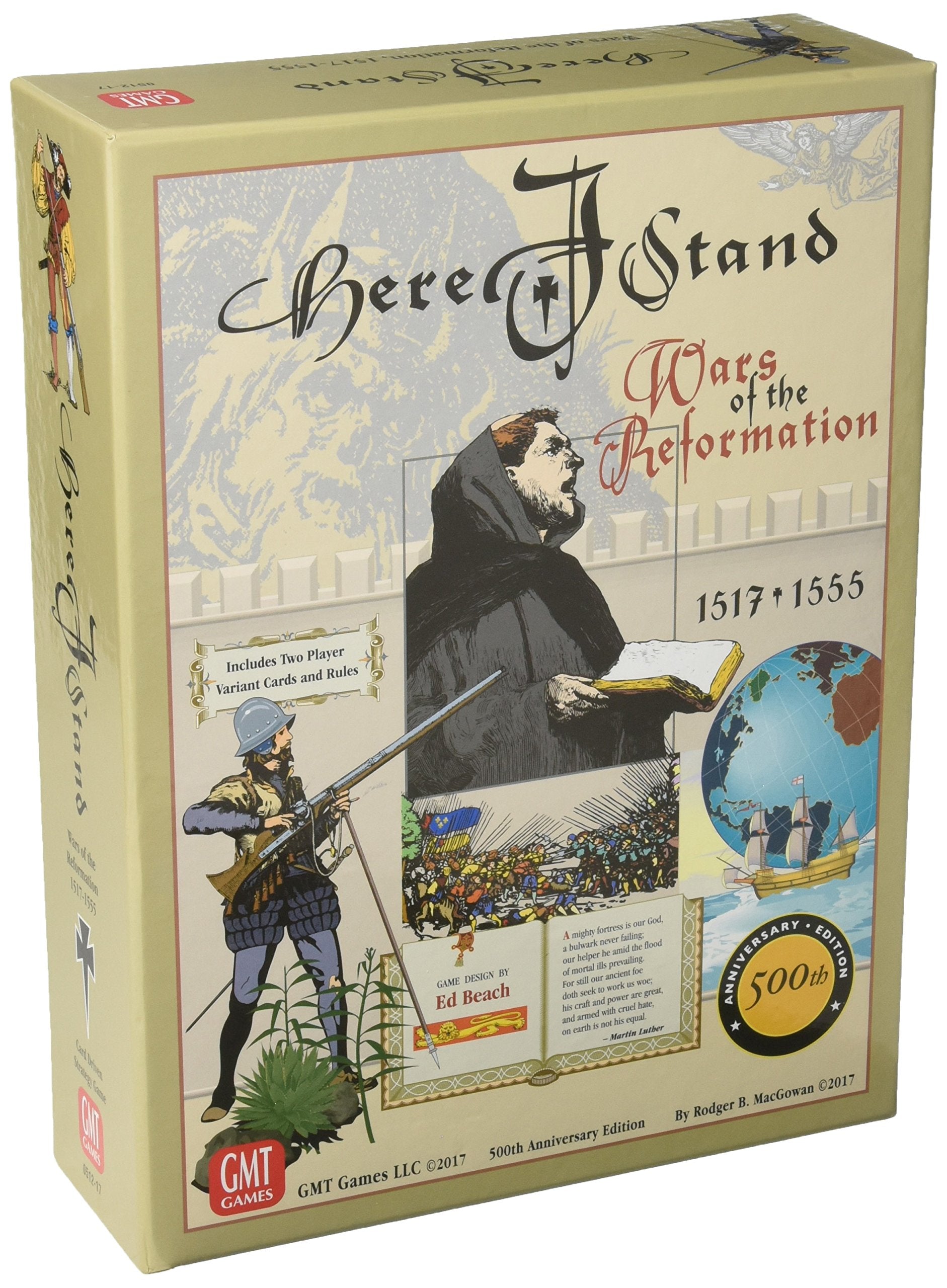 GMT Games Here I Stand: Wars of The Reformation 1517-1555 - 500th Anniversary Edition, Tan, Cardboard, Model GMT0512-17