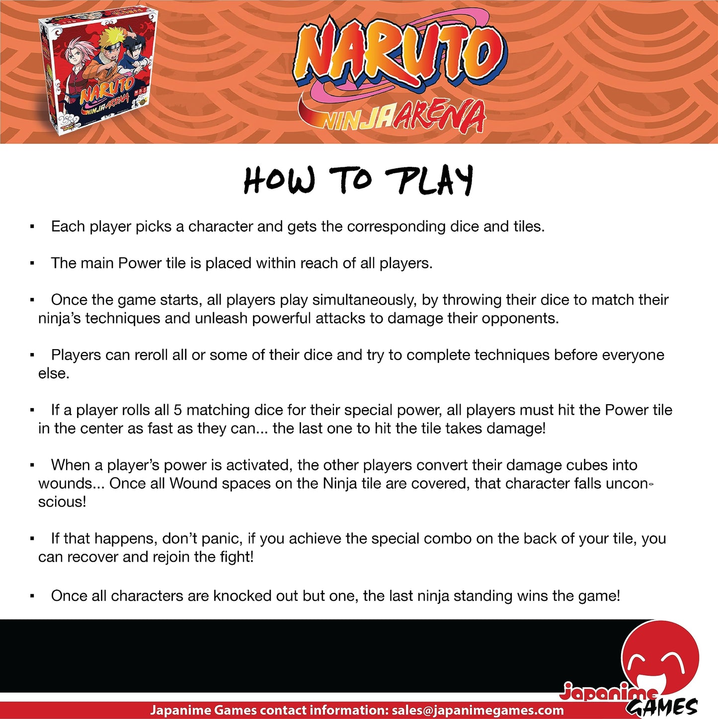 Japanime Games Naruto Ninja Arena Board Game | 1-4 Players | Ages 10+ | 15-30 Min Play Time | Model JPG504 | Plastic Material