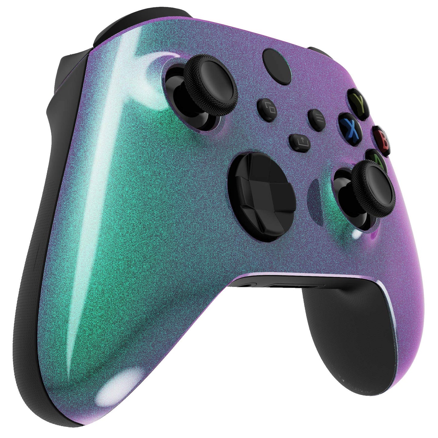 eXtremeRate Xbox Series X & S Controller Replacement Shell - Chameleon Green Purple, Custom Plastic Faceplate, Model FX3P302