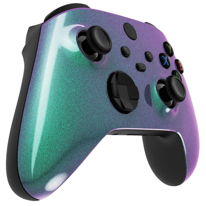 eXtremeRate Xbox Series X & S Controller Replacement Shell - Chameleon Green Purple, Custom Plastic Faceplate, Model FX3P302