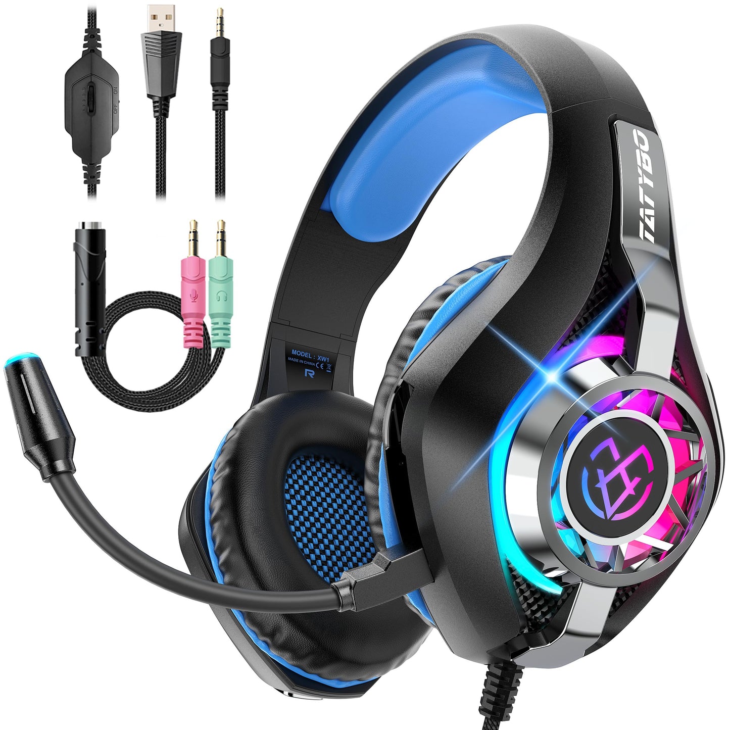 Gaming Headset for PC  Ps5  Switch  Mobile  Gaming Headphones for Nintendo with Noise Canceling Mic  Deep Bass Stereo Sound
