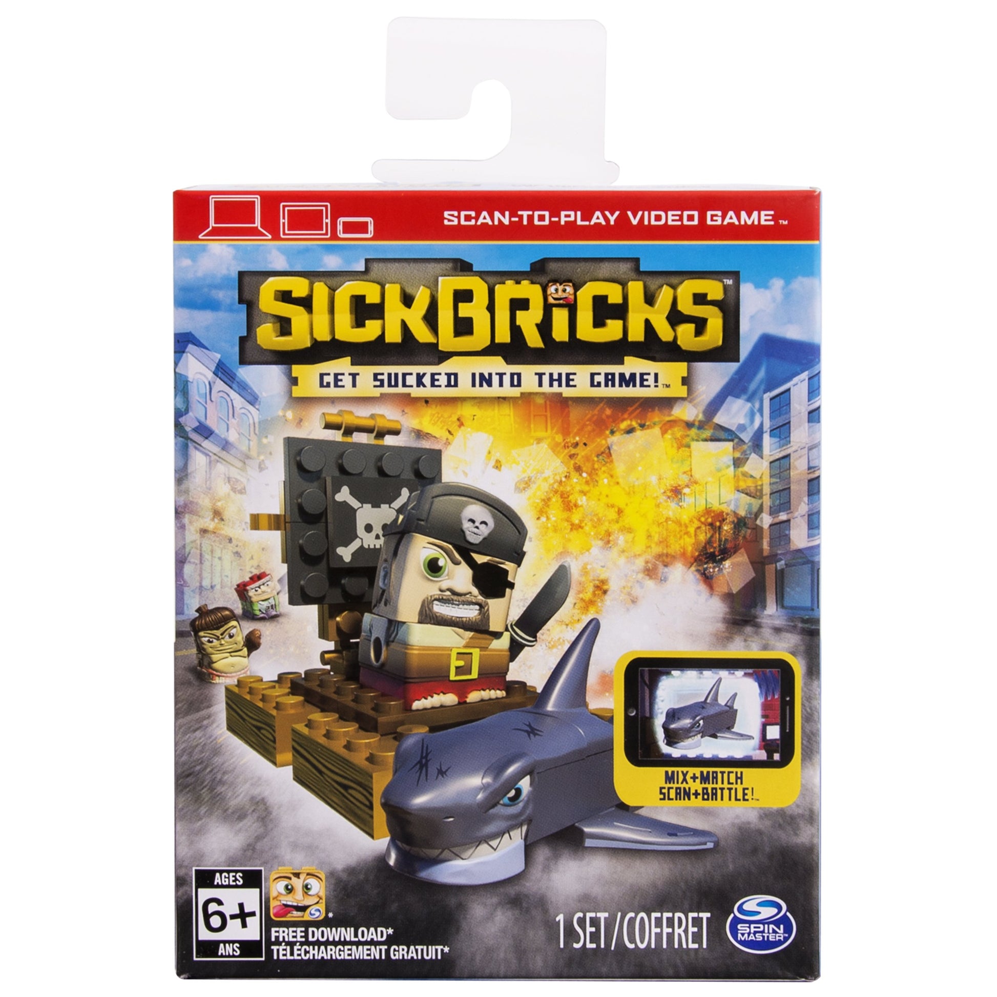 Sick Bricks Captain Block Beard vs Great Bite shark design Big Sick Character Pack