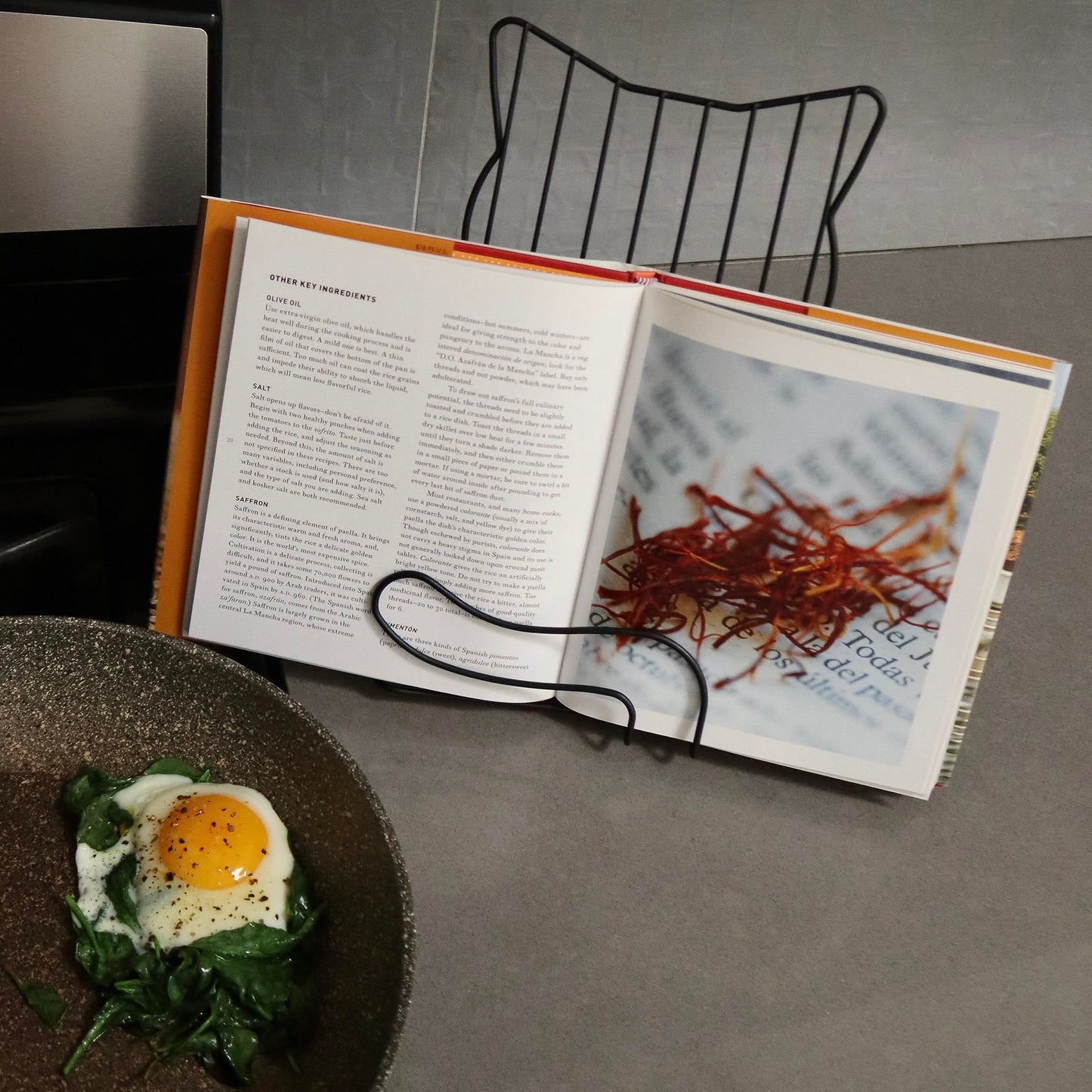 Kikkerland Cat Cookbook Stand - Metal Recipe Holder, Gray/Silver, Model OR124