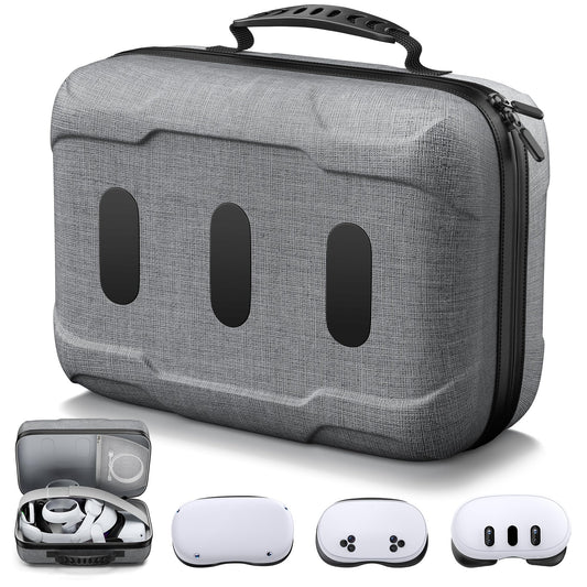 Kawaye Large Hard Carrying Case Compatible with Meta Qeust 3S/Quest3/Quest 2  All in One Portable Travel Case for VR HeadSet  Head Strap  Controller and Other VR Accessories