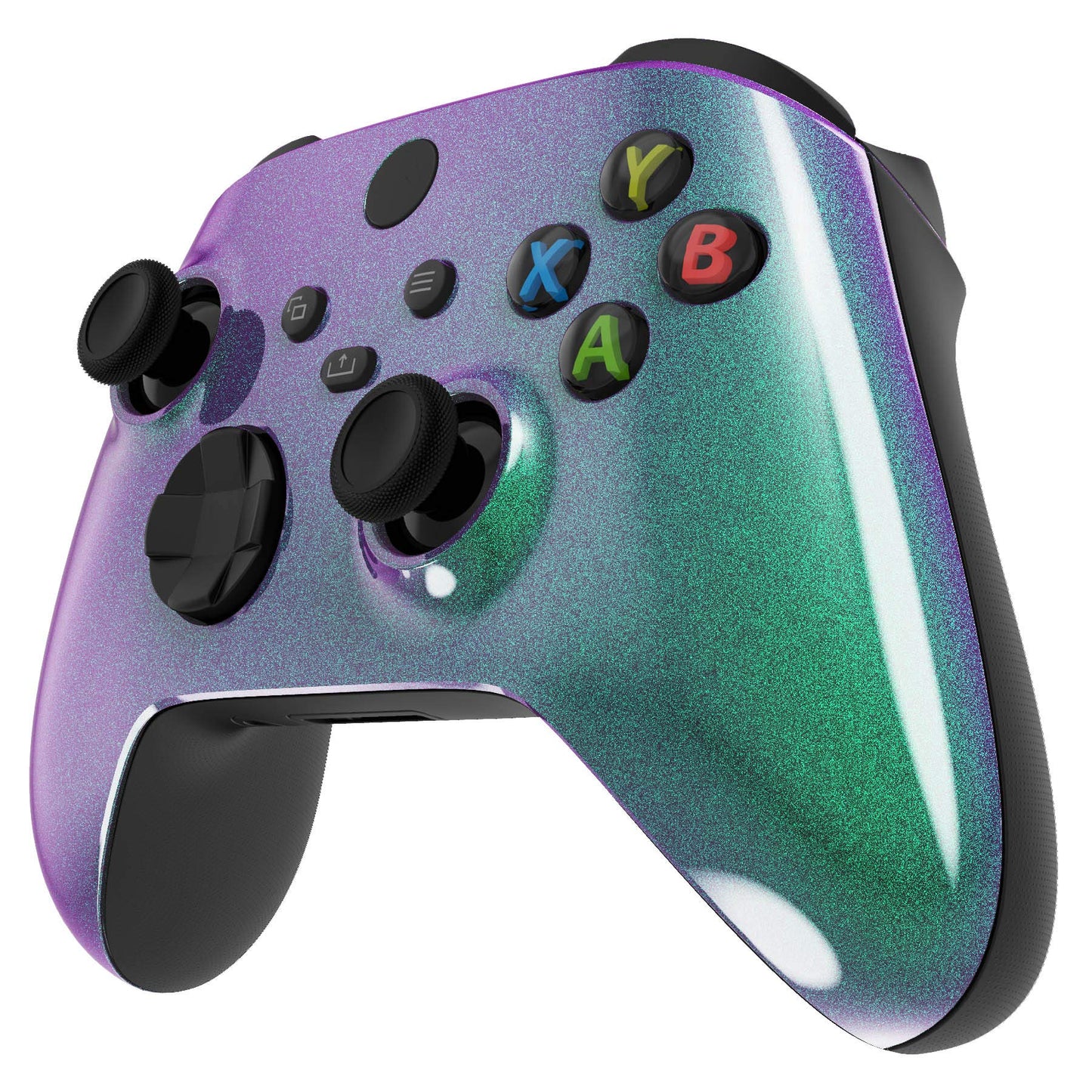 eXtremeRate Xbox Series X & S Controller Replacement Shell - Chameleon Green Purple, Custom Plastic Faceplate, Model FX3P302