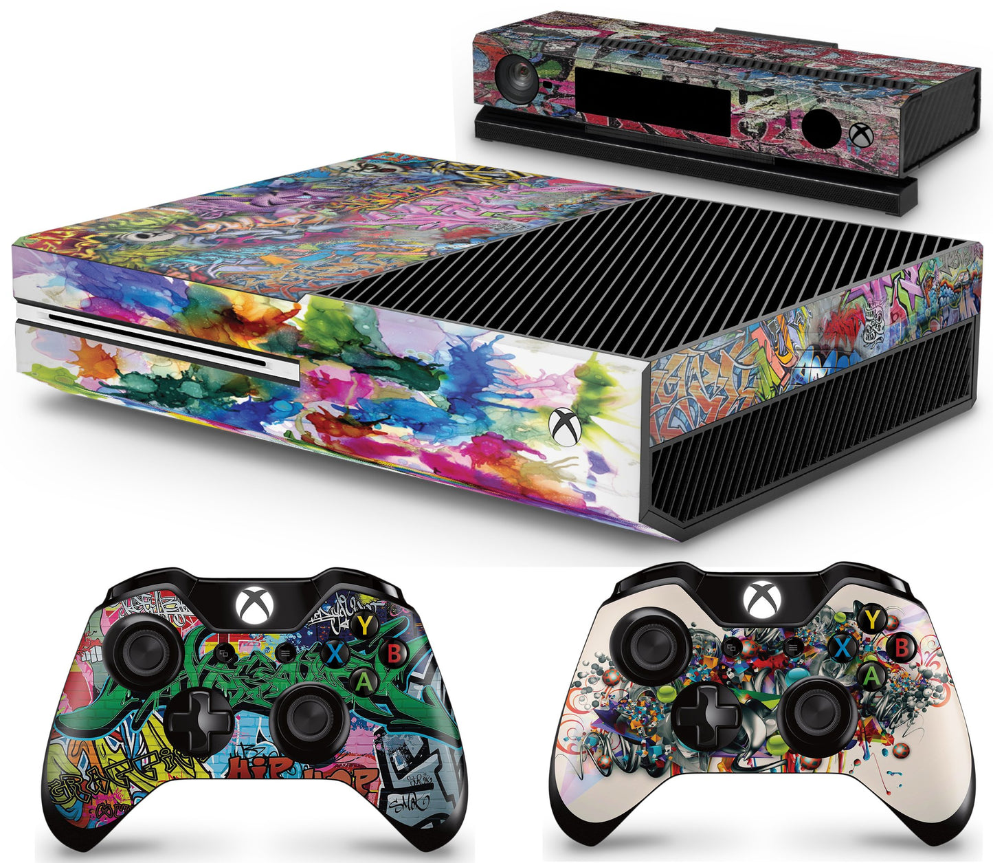 giZmoZ n gadgetZ Xbox Graffiti Console Skin Decal + 2 Controller Skins, Compatible with Xbox One & Kinect, GRAFFITI Design