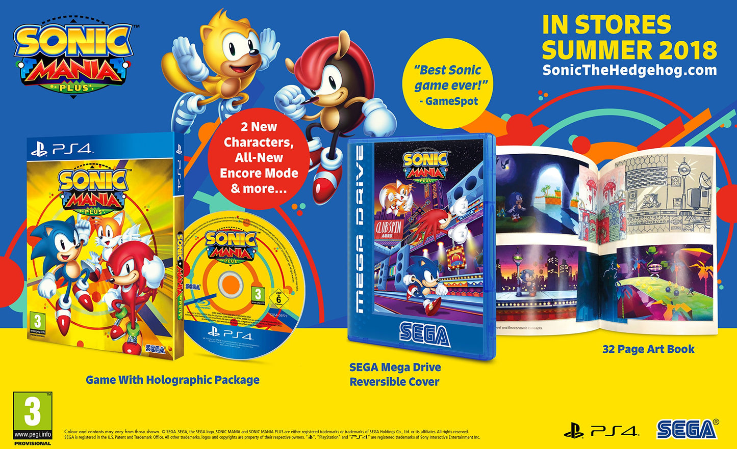 SEGA Sonic Mania Plus for PS4 - Model SEGA20.UK.22ST - Classic Platformer Game