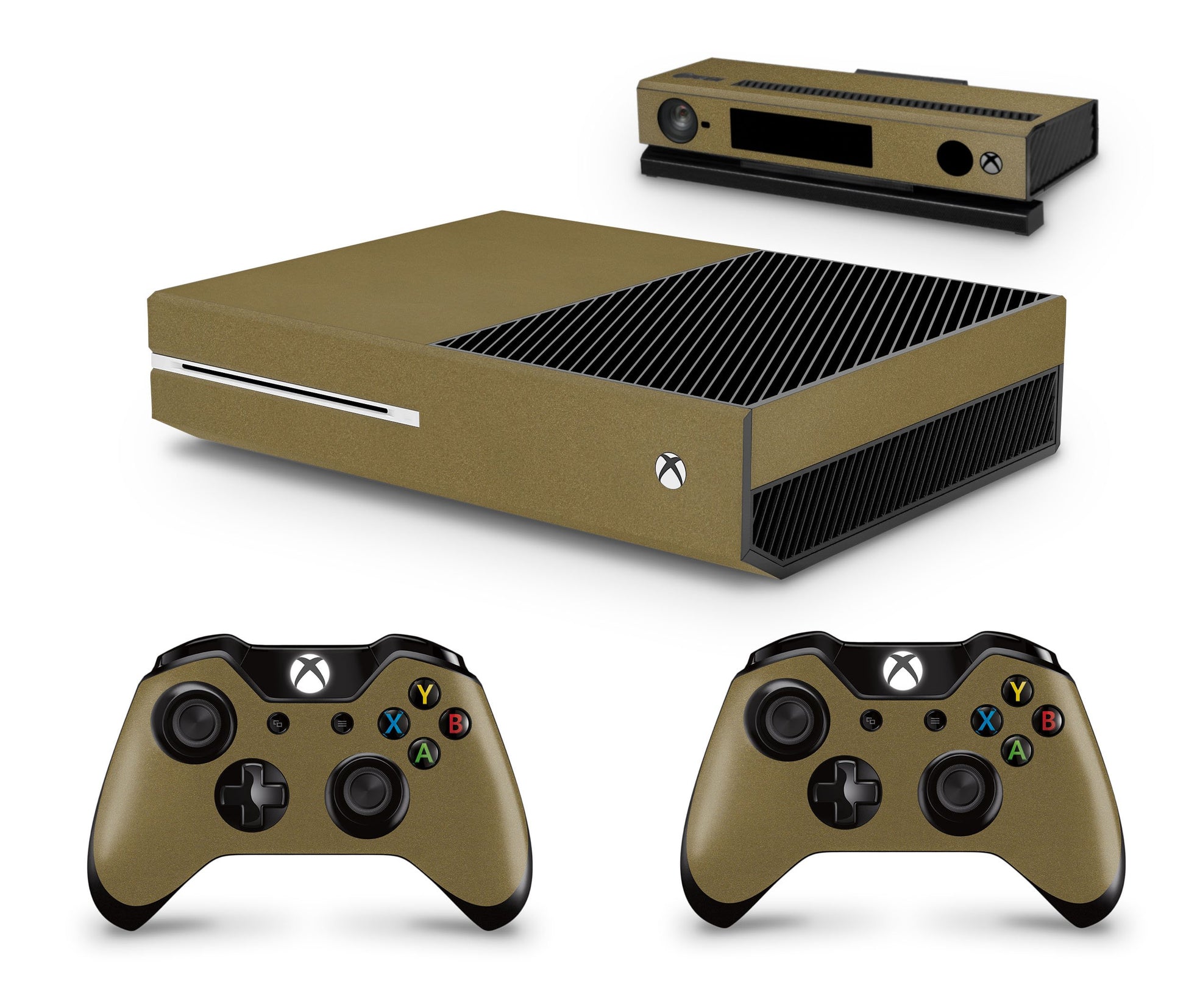 giZmoZ n gadgetZ Xbox One Metallic Gold Console Skin Decal & Controller Skins - Compatible with Xbox One & Kinect
