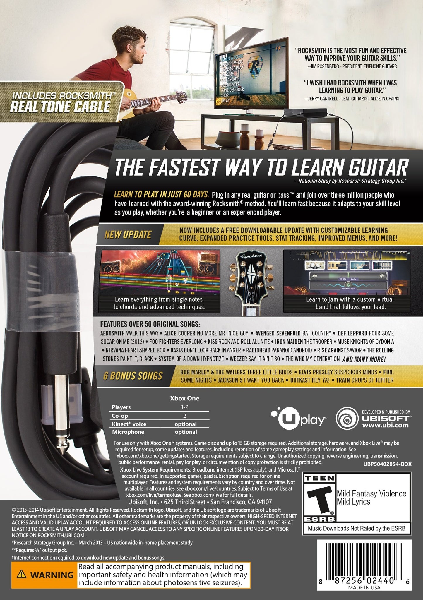 Ubisoft Rocksmith 2014 Edition Remastered - Xbox One Standard Edition