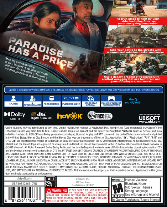 Ubisoft Far Cry 6 PS4 Standard Edition - Free Digital PS5 Upgrade, Model UBP30512263