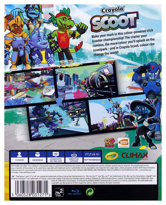 BANDAI NAMCO Entertainment Crayola Scoot PS4 Game - Fun Colorful Racing Adventure