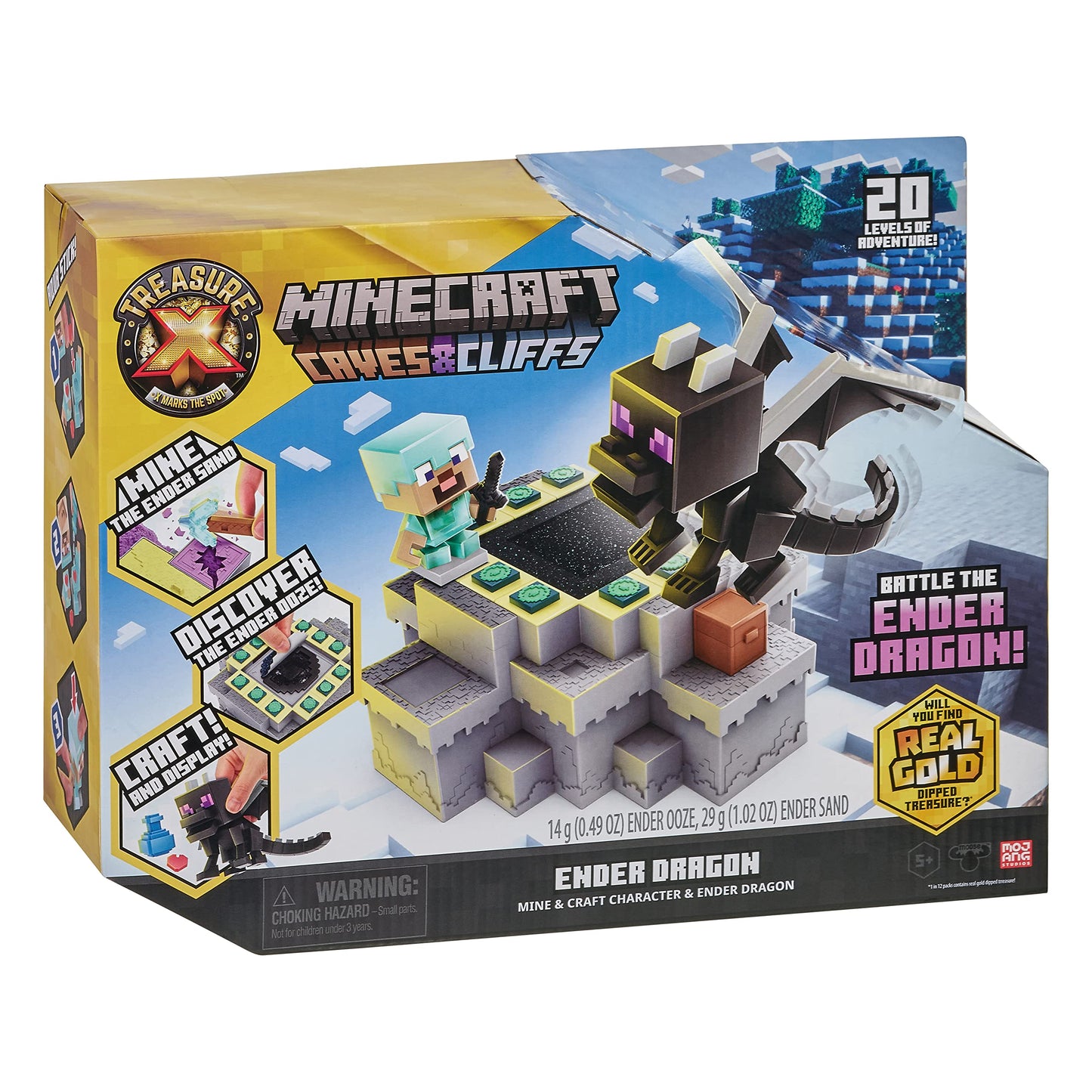 Treasure X Minecraft Caves & Cliffs Ender Dragon. Mine & Craft Character . Mine, Discover & Craft with 20 Levels of Adventure, W