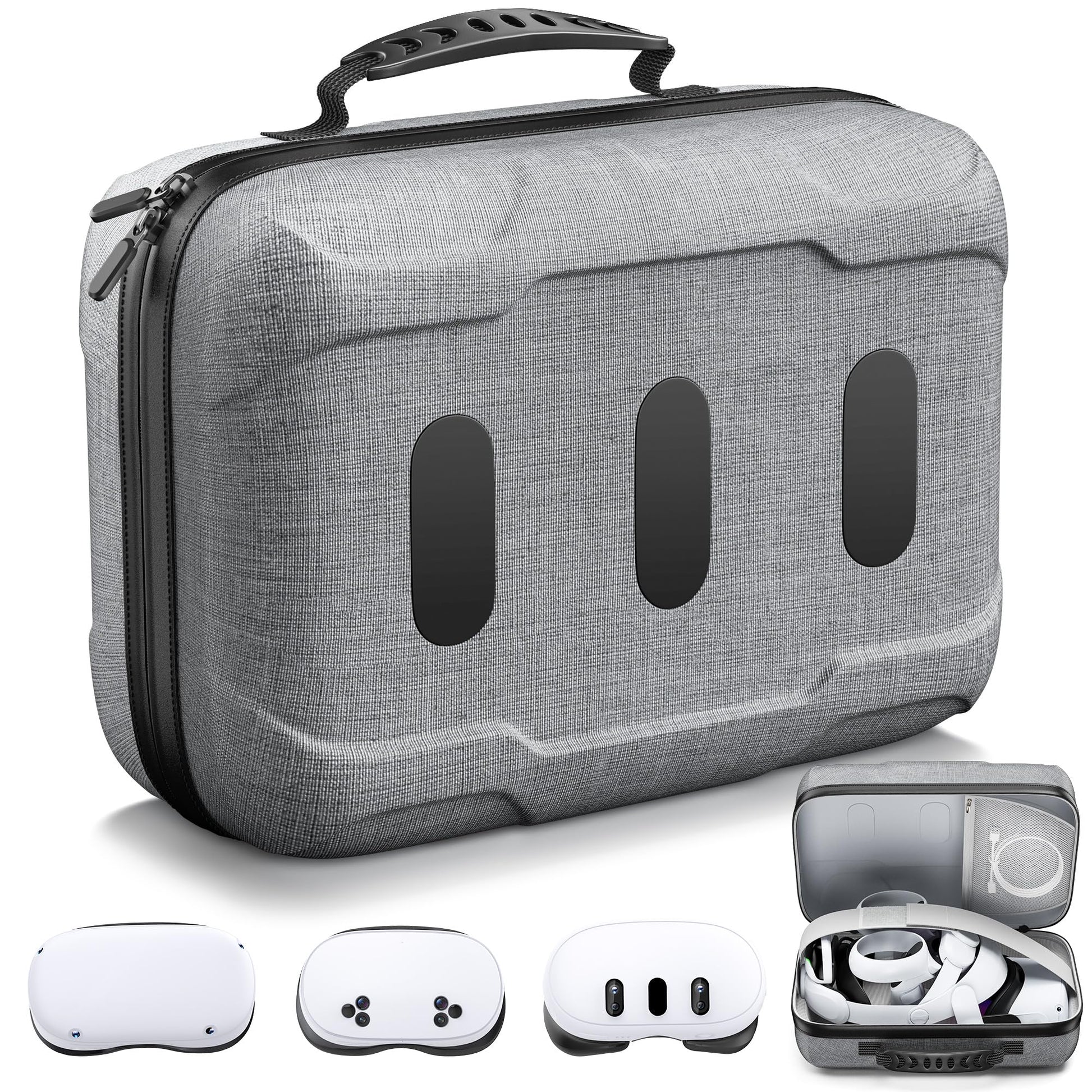 KawayeReal Hard Carrying Case for Meta Quest 3/3S/2/Vision Pro/Elite Strap  Large Travel and Home Storage Case for VR Headset and Controller Accessories