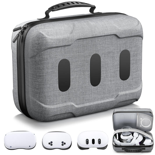 KawayeReal Hard Carrying Case for Meta Quest 3/3S/2/Vision Pro/Elite Strap  Large Travel and Home Storage Case for VR Headset and Controller Accessories
