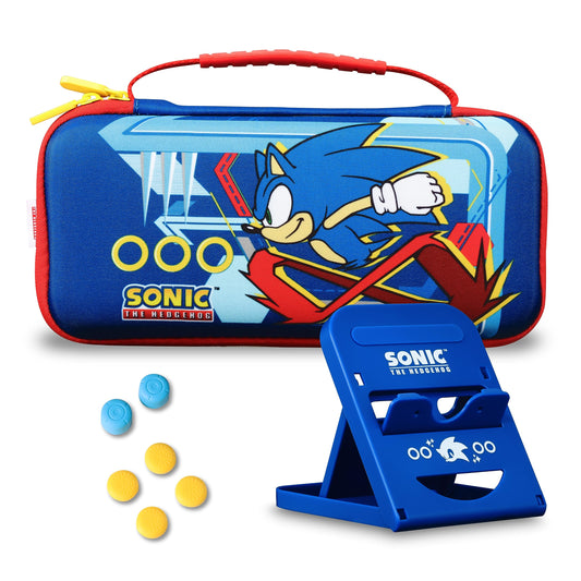 Sonic the Hedgehog Nintendo Switch Case  Gaming On-the-Go Car Kit  Nintendo Switch Controller Grips  Hands-Free Stand  Nintendo Switch Games and Accessories Storage