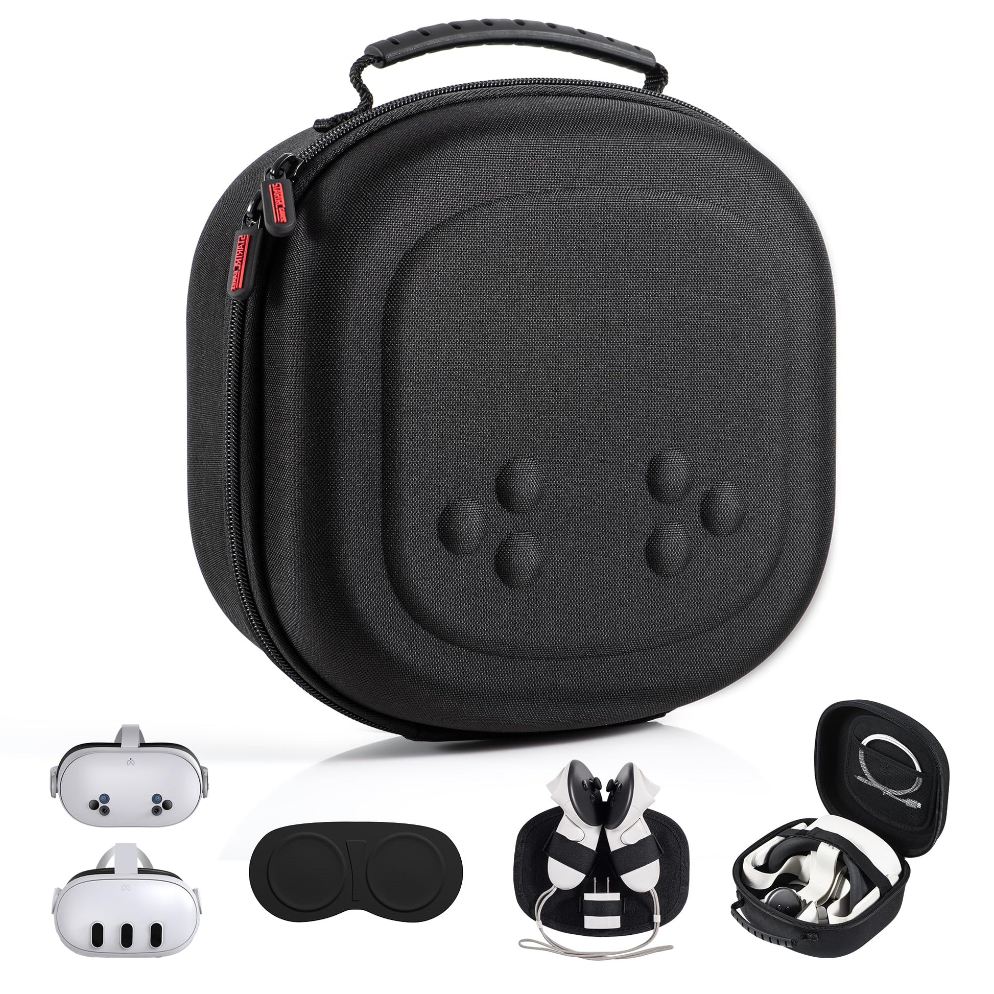 Hard Carrying Case for Meta Quest 3S/Quest 3/Vision Pro  Hard Shell Tpartyl Case Compatible with VR Headset  Touch Controllers and Other Accessories  Space Saving Design for Tpartyl and Home Storage