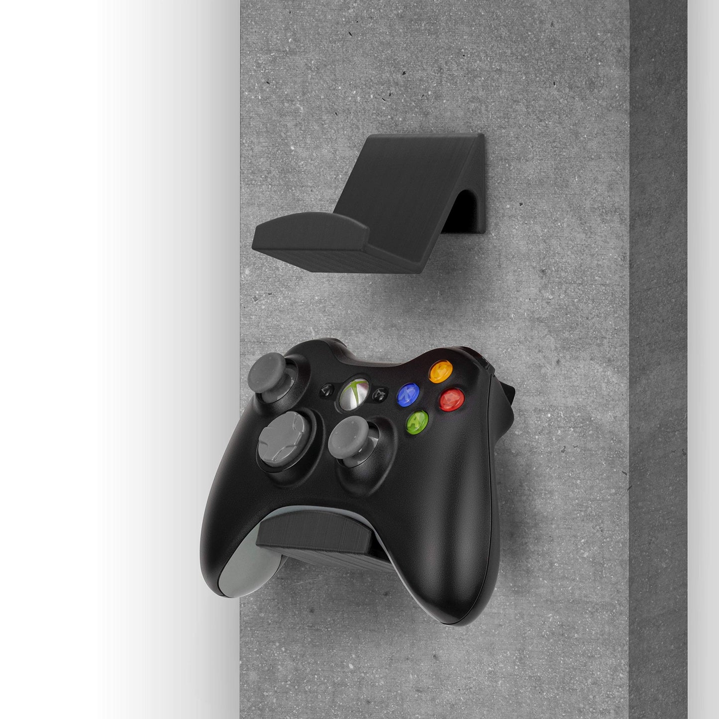 BRAINWAVZ Game Controller Holder Wall Mount Stand - 4 Pack, Black, Fits XBOX, PS5, PS4, Nintendo, Easy to Install, Model BWAVZ-UGC