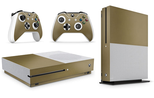 giZmoZ n gadgetZ Xbox One S Metallic Gold Console Skin Decal Sticker + 2 Controller Skins