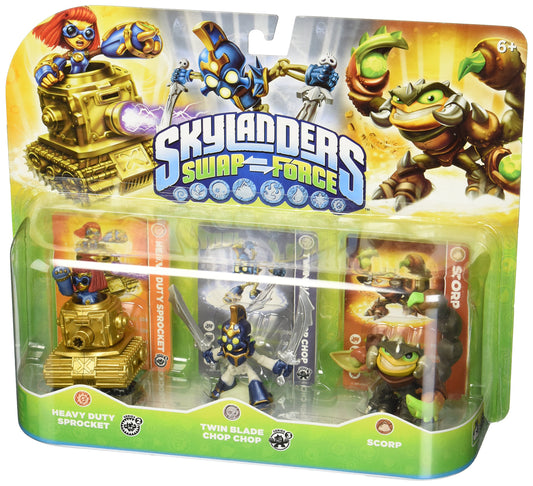 ACTIVISION Skylanders SWAP Force Triple Character Pack - Scorp, Twin Blade Chop Chop, Heavy Duty Sprocket, 2.88 inches, Multicolor, Model 84761