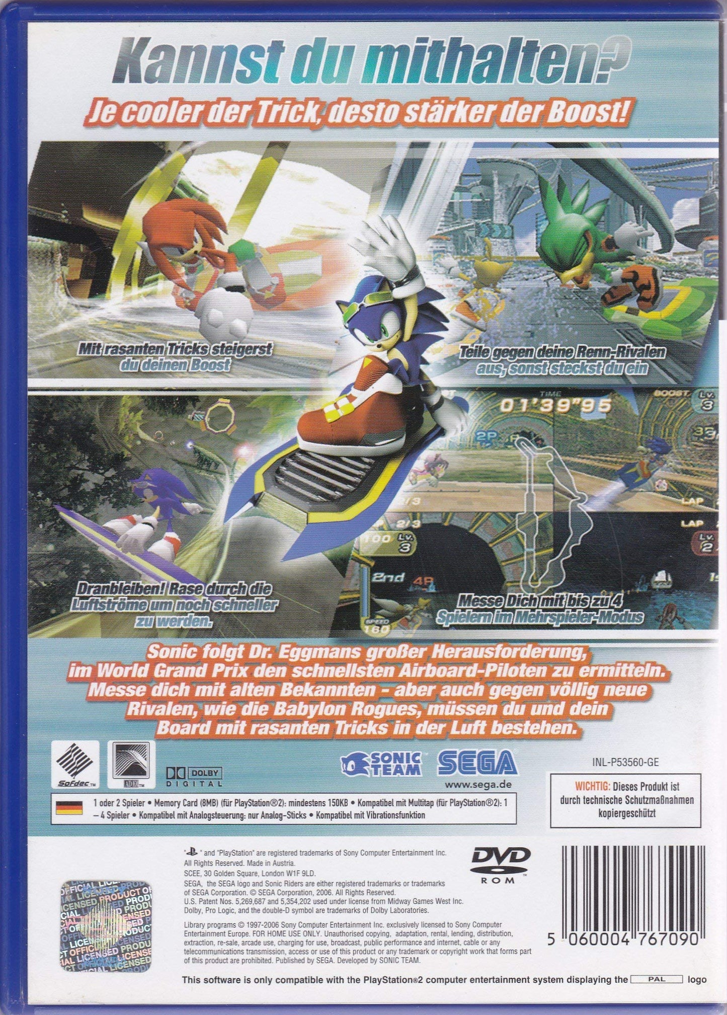 SEGA Sonic Riders for PlayStation 2 - Model 010086630862 - Classic Racing Game