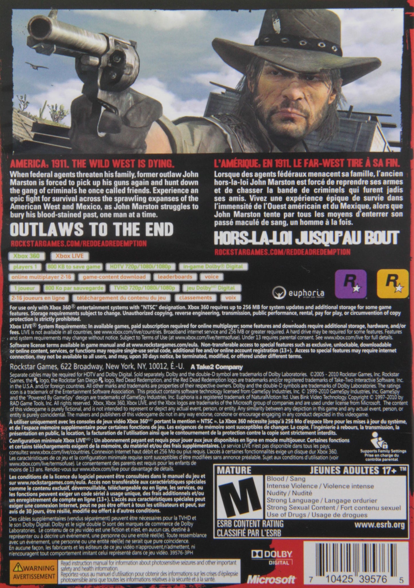 Rockstar Games Red Dead Redemption Game - Model 39574, Color Red