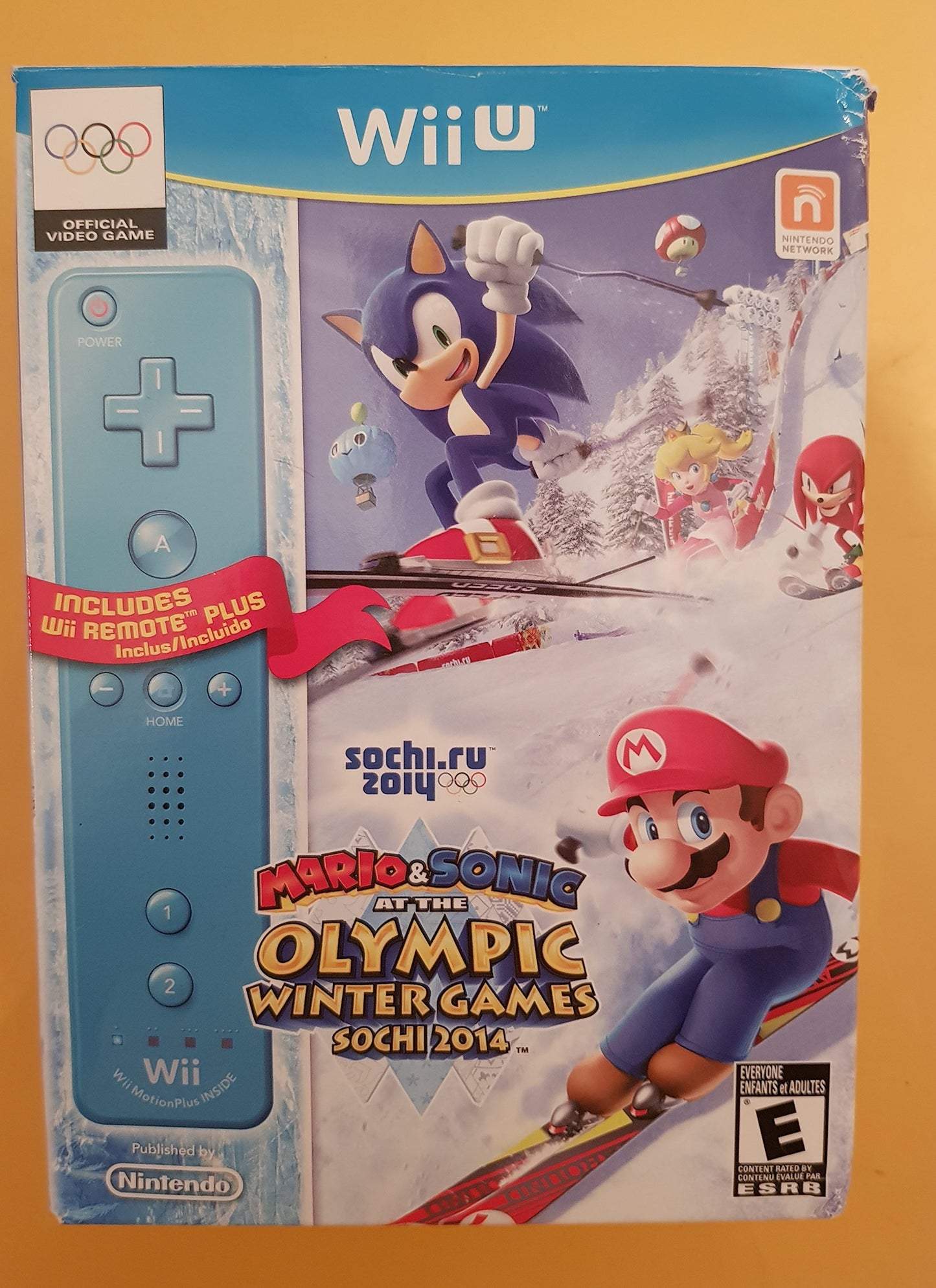 Nintendo Wii U Mario & Sonic Sochi 2014 Olympic Winter Games with Blue Wii Remote Plus - Model WUPRAURE
