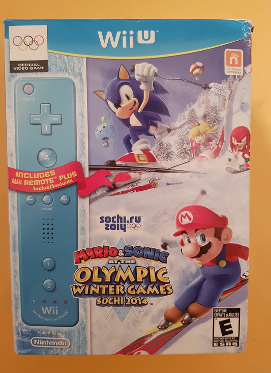 Nintendo Wii U Mario & Sonic Sochi 2014 Olympic Winter Games with Blue Wii Remote Plus - Model WUPRAURE