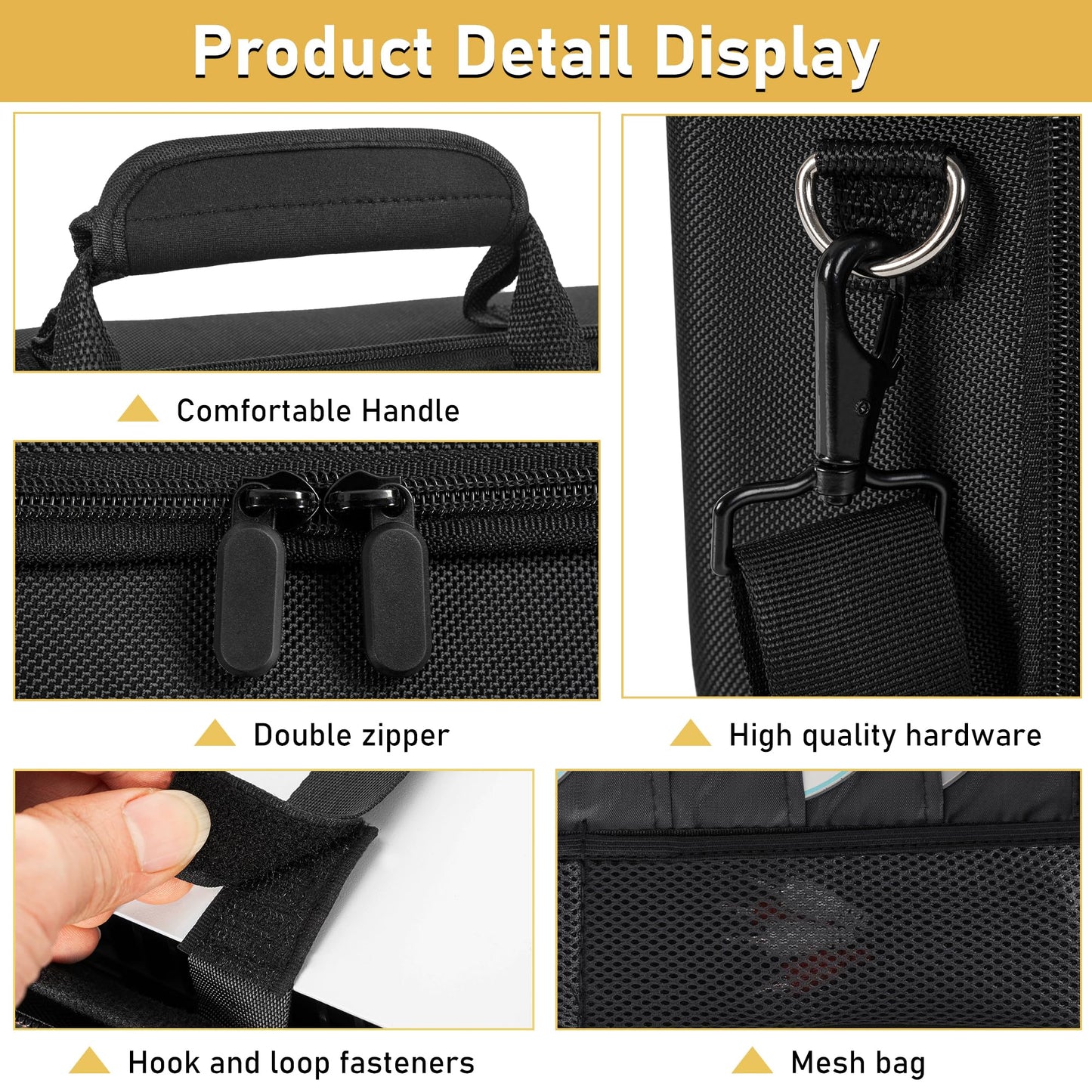 OUUTMEE PS5 Pro Hard Shell Carrying Case - Travel Bag for PlayStation 5 Pro, Games & Accessories - Black, Model V34-Pro