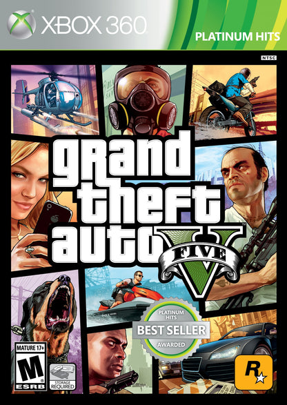 Rockstar Games Grand Theft Auto V for Xbox 360 - Model 49124, Action-Adventure Game