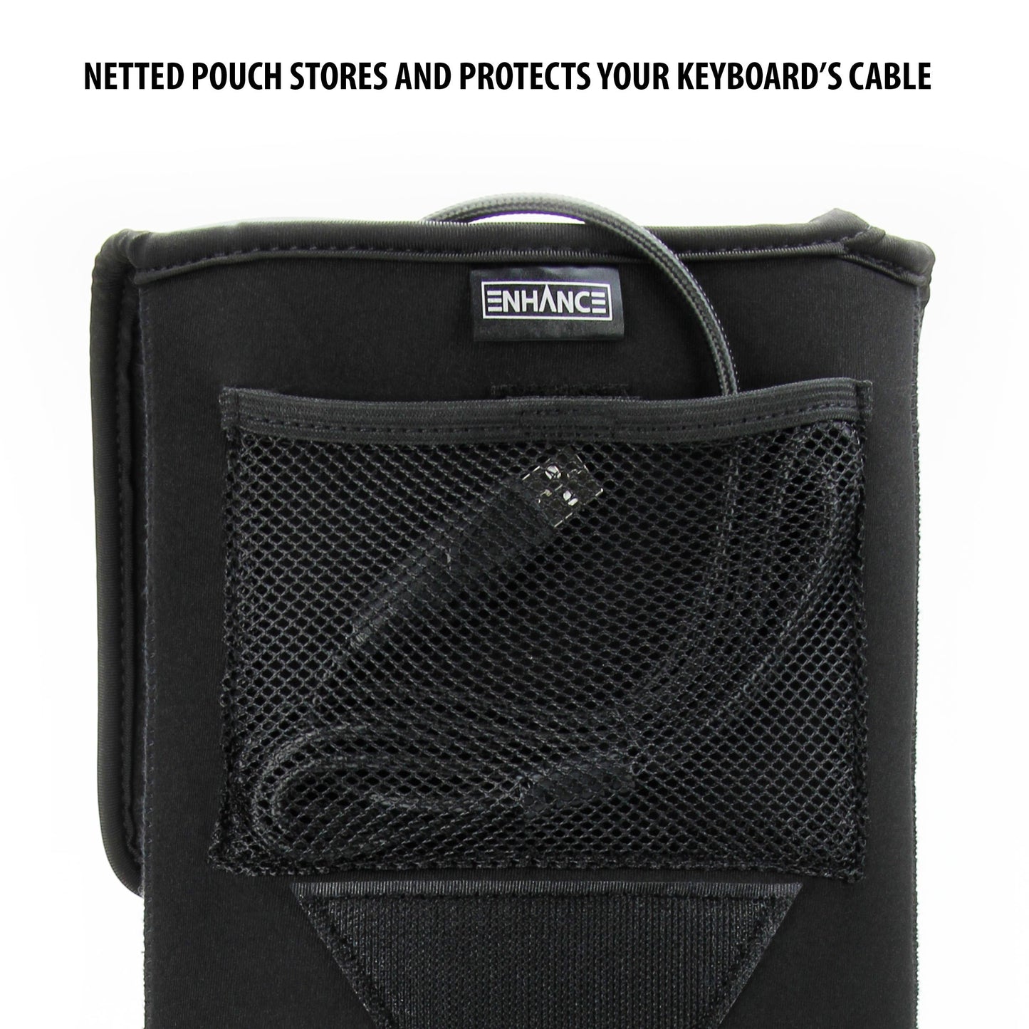 ENHANCE Keyboard Sleeve Case for Full-Size Mechanical Keyboards up to 18" - Rugged Neoprene, Zipper Storage Pouch, Standard Size