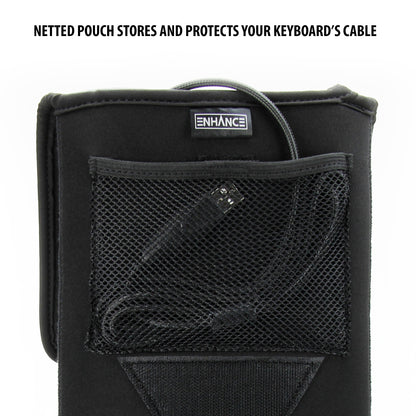 ENHANCE Keyboard Sleeve Case for Full-Size Mechanical Keyboards up to 18" - Rugged Neoprene, Zipper Storage Pouch, Standard Size