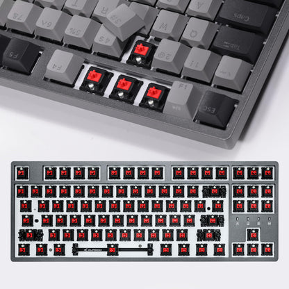 DURGOD K320 TKL Mechanical Keyboard | 87 Keys | USB C | Cherry Red | Corona White Backlit | PBT Keycaps | Programmable Keys