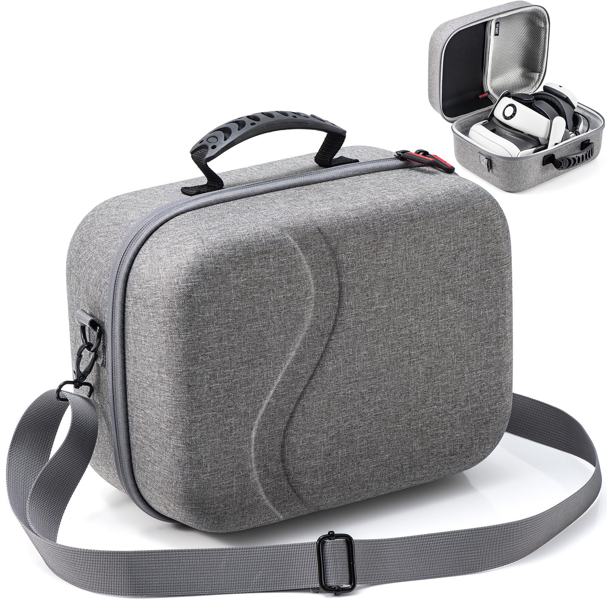 Upgraded Carrying Case for Meta Quest 3  Hard Travel Case Compatible with BOBOVR S3 Pro/KIWI Design Battery Head Strap  Oculus Quest 3 Controller and Accessory  Large Hard Shell Travel Bag(XL  Grey)