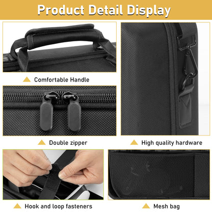 OUUTMEE Hard Shell Carrying Case for PS5 Slim - Black Travel Bag for Console, Games, Headset & Accessories - Model V49-PS5 Slim