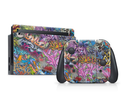 giZmoZ n gadgetZ Graffiti Skin Decal for Nintendo Switch Console + Controller, GRAFFITI, Model GNG-Switch-GRAFFITI-SKINS