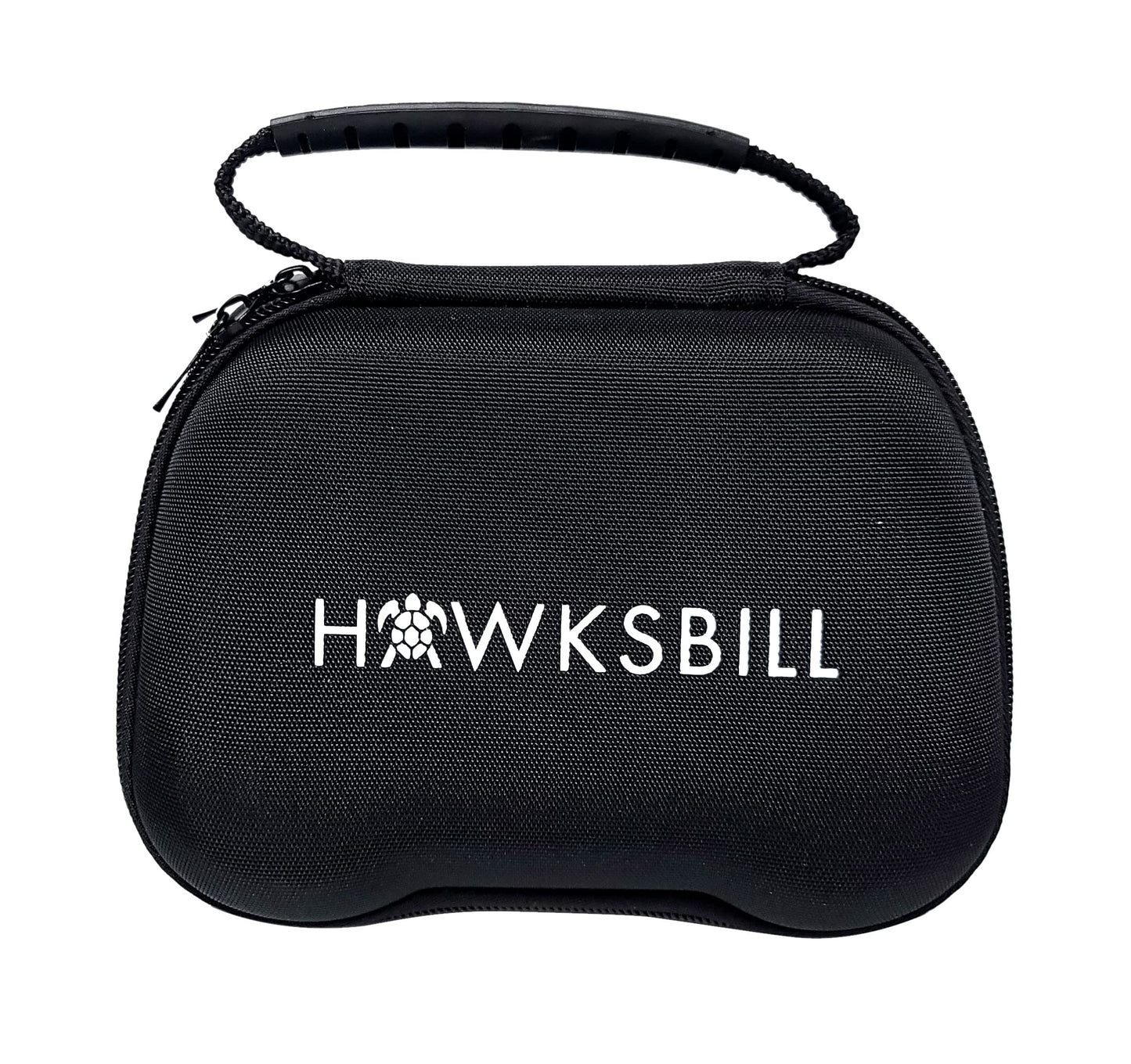 Hawksbill Travel Controller Case for Switch Pro, PS5 & Xbox - Compact Hard Shell, Black & White, Model HKB-CS1M