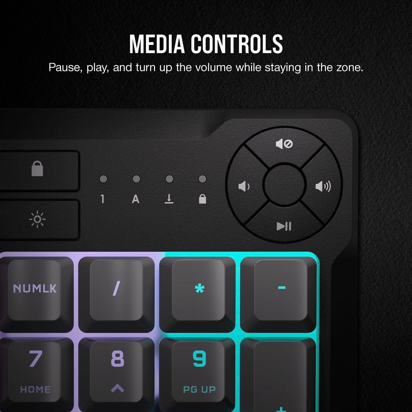 Corsair K55 CORE RGB Gaming Keyboard - Quiet Switches, Spill Resistant, Ten-Zone RGB, Media Keys, QWERTY NA, Gray