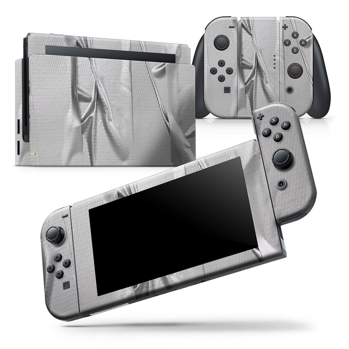 Design Skinz - Compatible with Nintendo Switch Console + Joy-Con - Skin Decal Protective Scratch-Resistant Removable Vinyl Wrap Cover - Silver Duct Tape