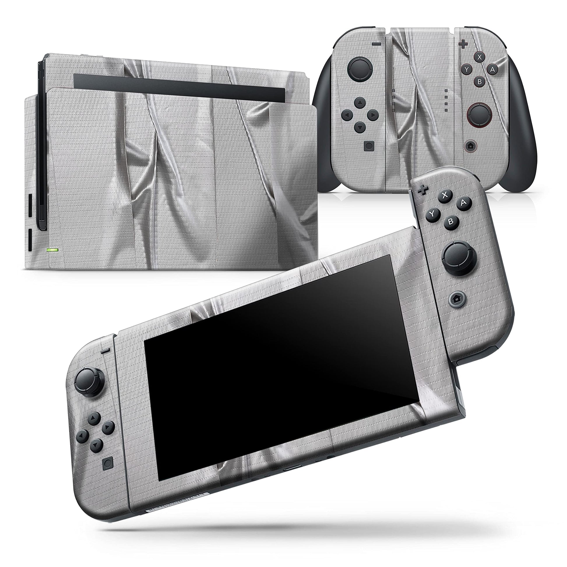 Design Skinz - Compatible with Nintendo Switch Console + Joy-Con - Skin Decal Protective Scratch-Resistant Removable Vinyl Wrap Cover - Silver Duct Tape